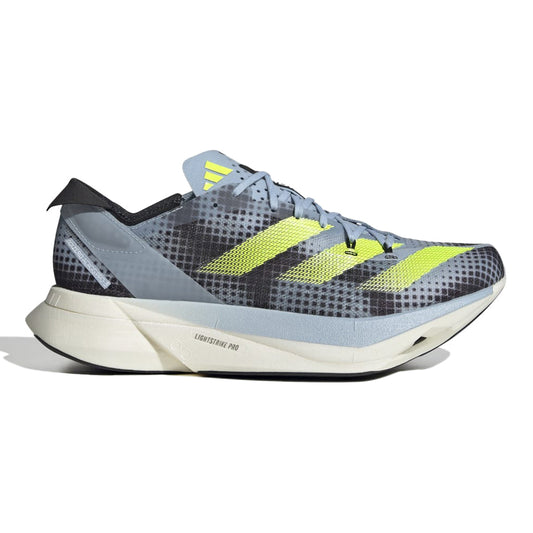 Women's Adidas Adizero Adios Pro 3, Wonder Blue/Core Black/Lucid Lemon, 7 B Medium - Skoutley Outdoors LLC