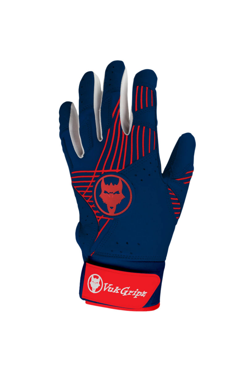 Load image into Gallery viewer, Prowler Red &amp; Navy Batting Gloves
