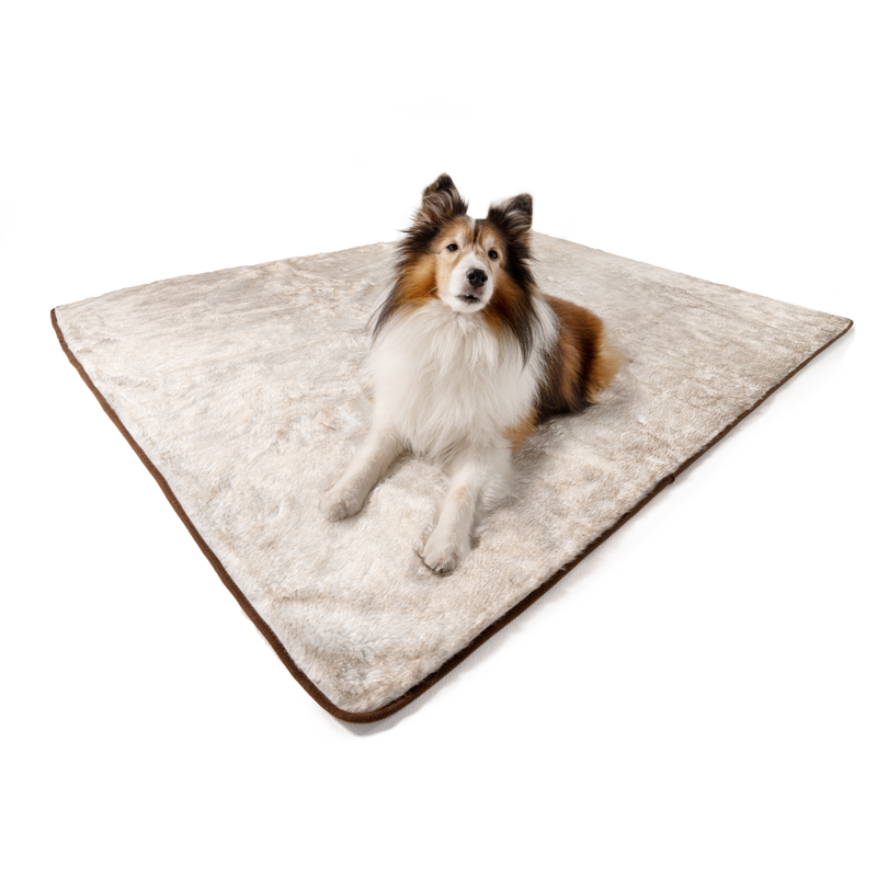 Load image into Gallery viewer, PupProtector™ Summer Short Fur Waterproof Throw Blanket - White with Brown Accents
