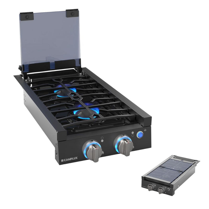 Load image into Gallery viewer, Camplux 2 Burners 12&quot; RV Cooktop Slide-in Gas Stove with Cover
