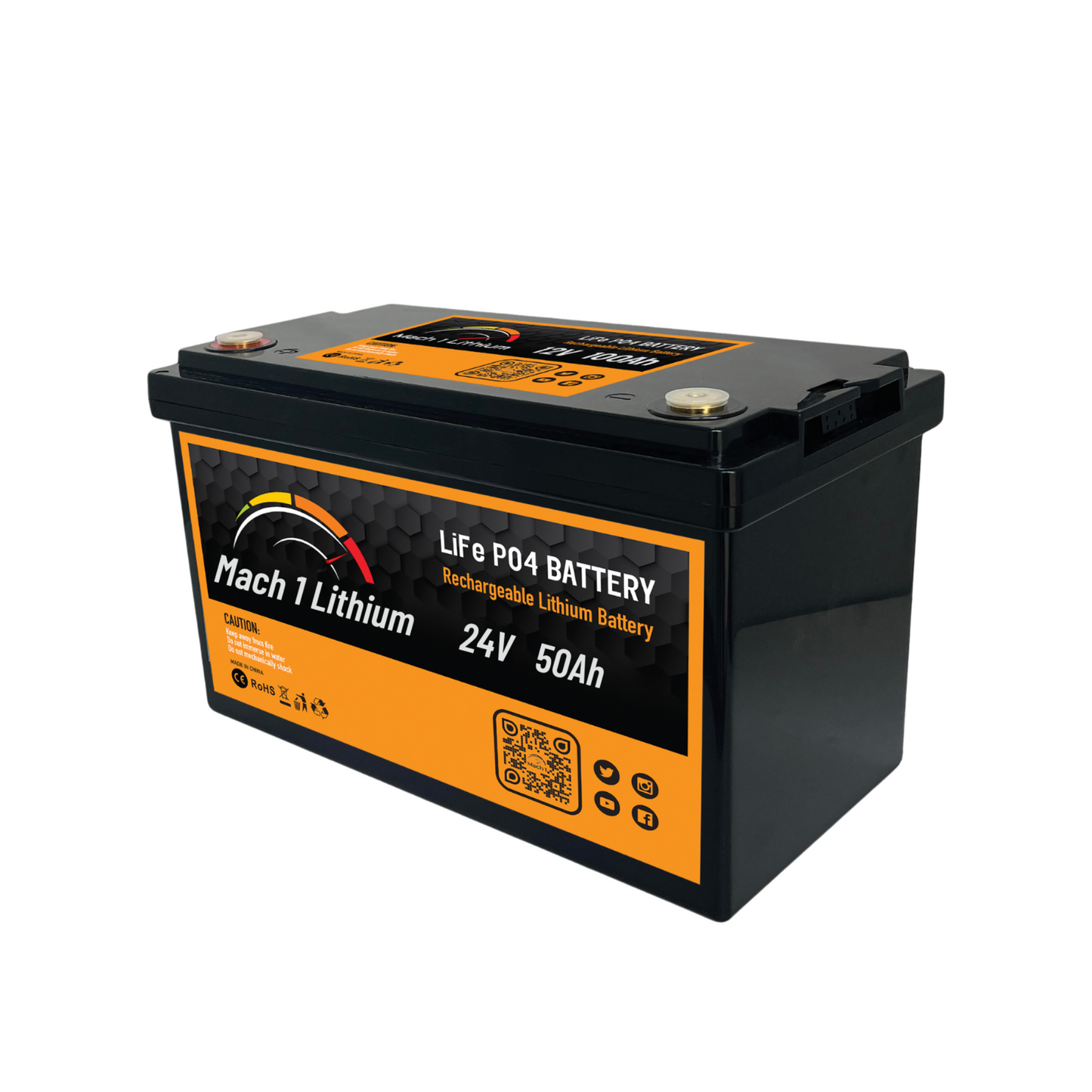 MACH 1 LITHIUM 24V 50AH DEEP CYCLE LIFEPO4 Battery