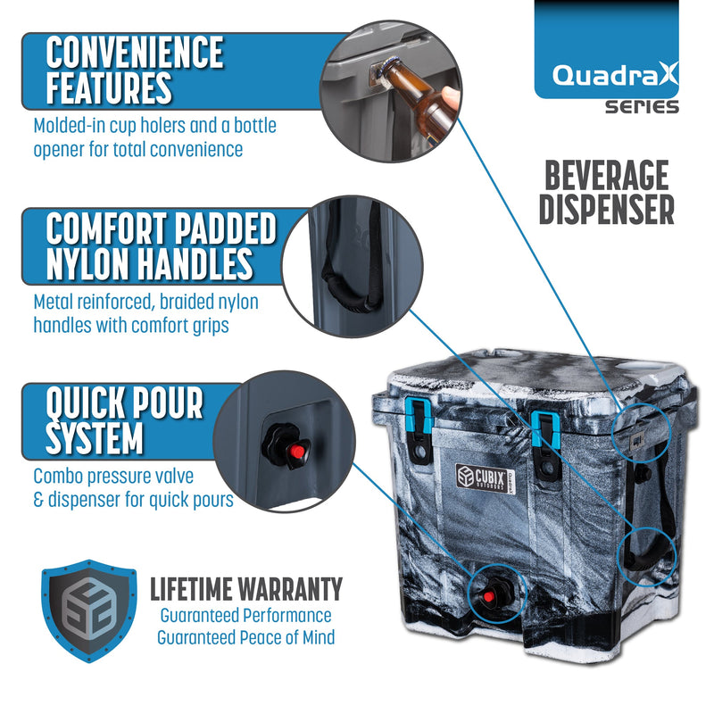Load image into Gallery viewer, 5 Gallon, 2-in-1 Beverage Dispenser/Cooler - QuadraX Hard Cooler
