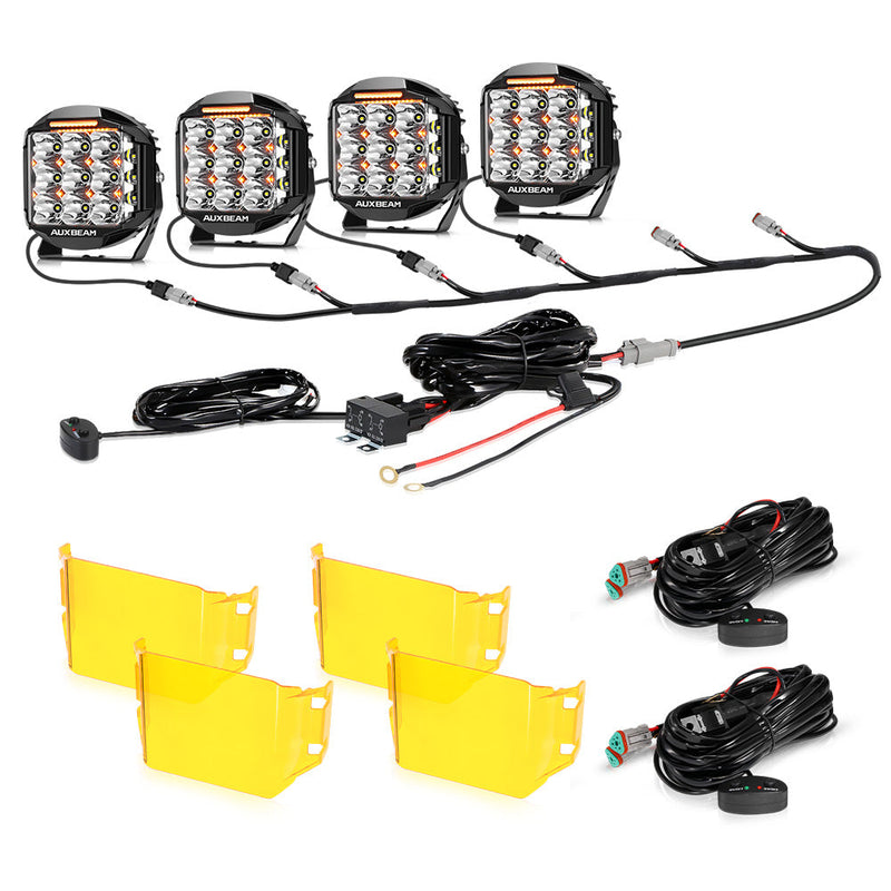 Load image into Gallery viewer, V-MAX Series | 7 Inch 228W 26100LM Combo Beam Side Shooter LED Round Driving Lights with Amber DRL&amp;Backlight
