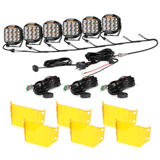 V-MAX Series | 7 Inch 228W 26100LM Combo Beam Side Shooter LED Round Driving Lights with Amber DRL&Backlight