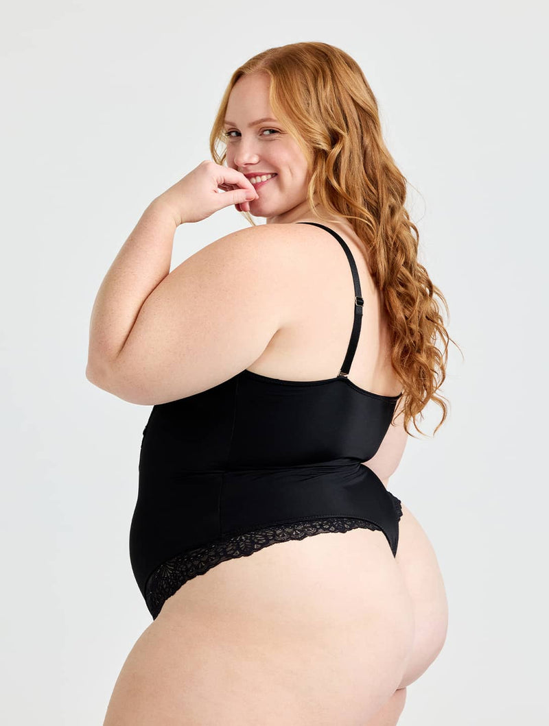 Load image into Gallery viewer, V-Neck Half Laced Bodysuit
