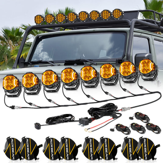 V-ULTRA Series | 3 Inch 108W LED Side Shooter Amber Pod Lights with Amber DRL