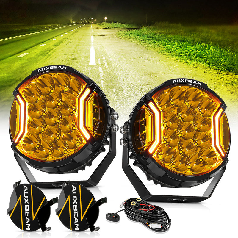 Load image into Gallery viewer, V-ULTRA Series | 7 Inch 226W LED Side Shooter Amber Pod Lights with Amber DRL
