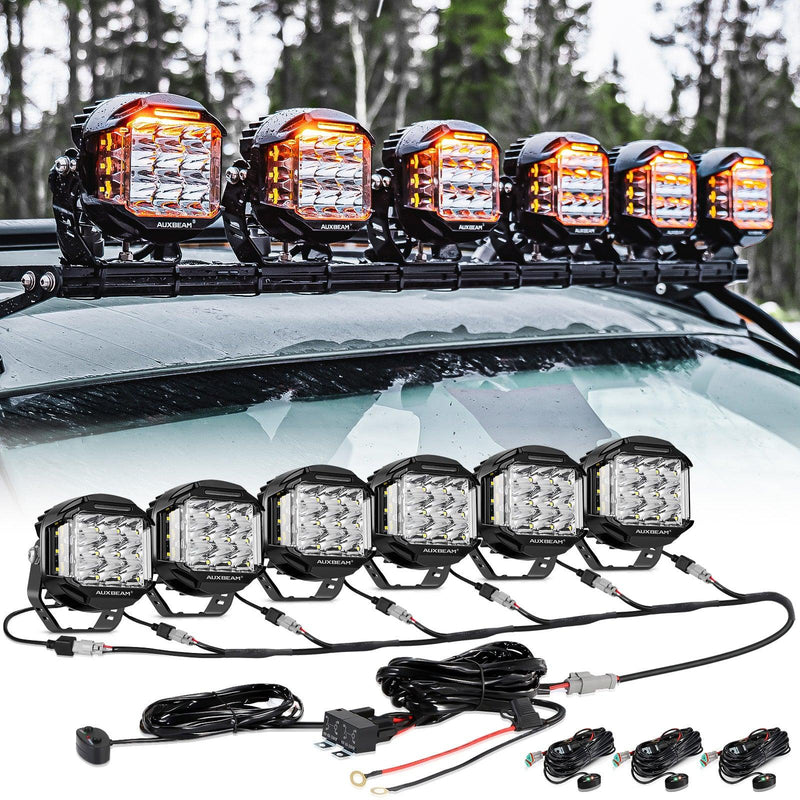 Load image into Gallery viewer, V-MAX Series Combo Beam Side Shooter LED Pod Lights with Amber DRL
