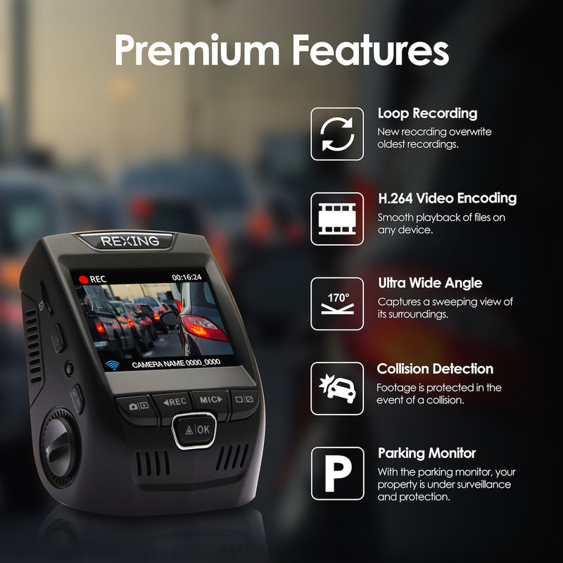 Load image into Gallery viewer, Rexing V1 FHD 1080p Dash Cam (Open Box)
