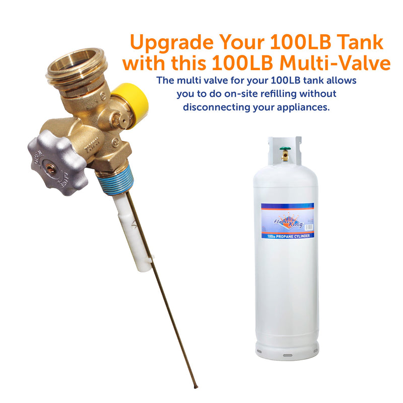Load image into Gallery viewer, Flame King Multi Valve for 100lb Propane Cylinder
