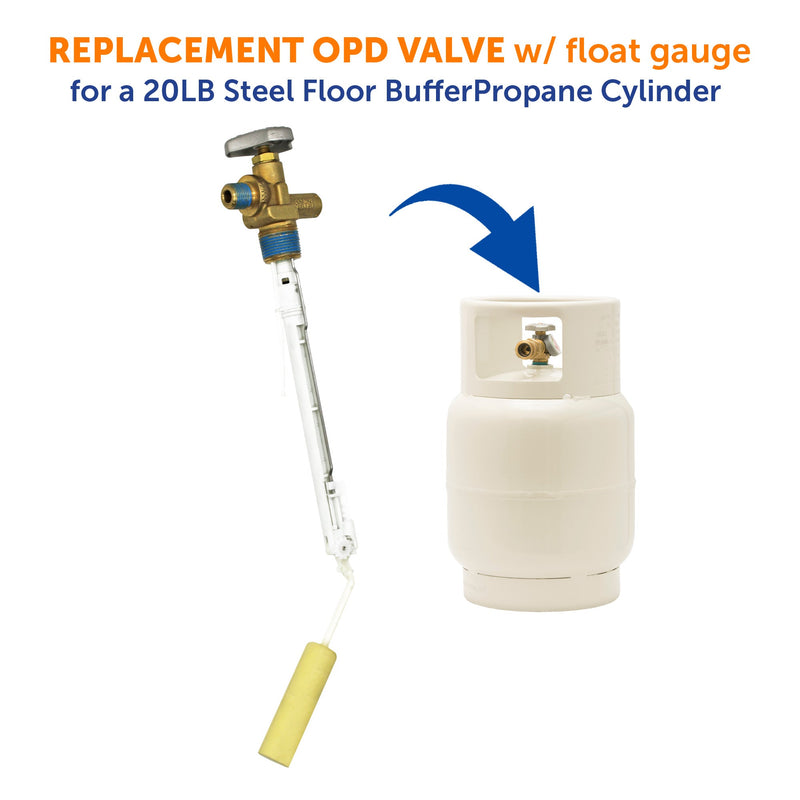 Load image into Gallery viewer, Flame King Overfill Protection Valve for 20lb Buffer Propane Tank

