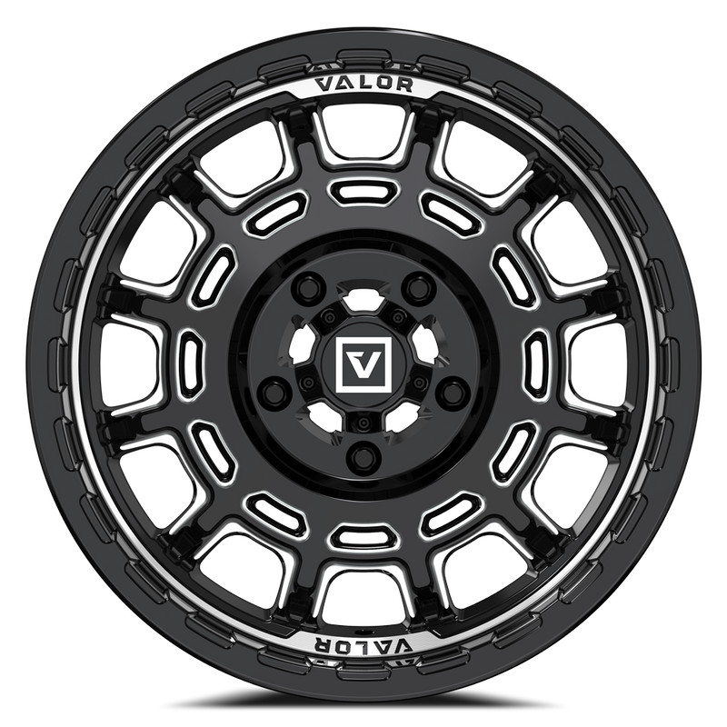 Load image into Gallery viewer, V17 15X8 +10MM 5X114.3 GLOSS BLACK MILLED
