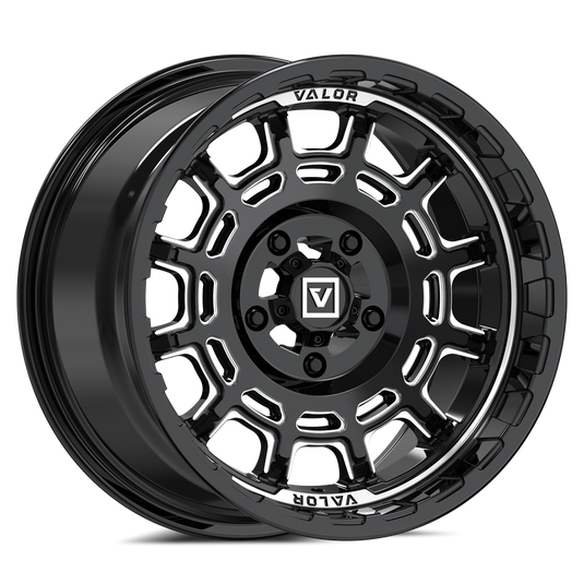 V17 15X8 +10MM 5X114.3 GLOSS BLACK MILLED