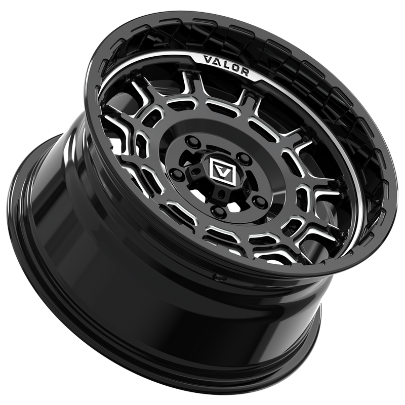 Load image into Gallery viewer, V17 15X8 +10MM 5X114.3 GLOSS BLACK MILLED
