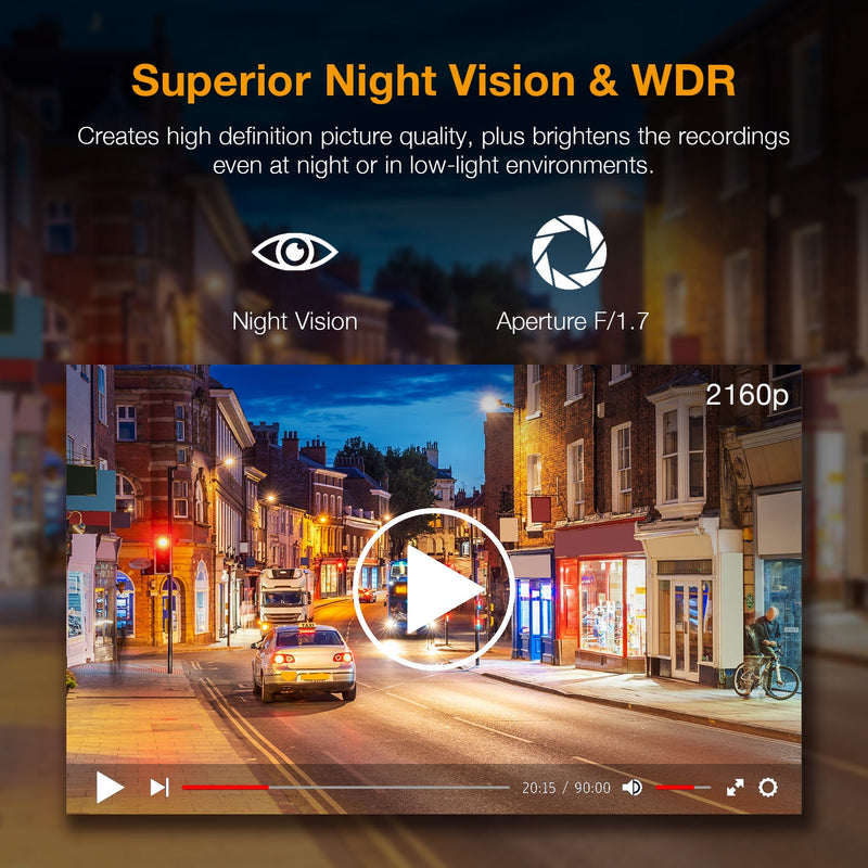 Load image into Gallery viewer, Rexing V1-4K Ultra HD Car Dash Cam w/ Built-in GPS Logger, Wi-Fi, and CPL Filter Included
