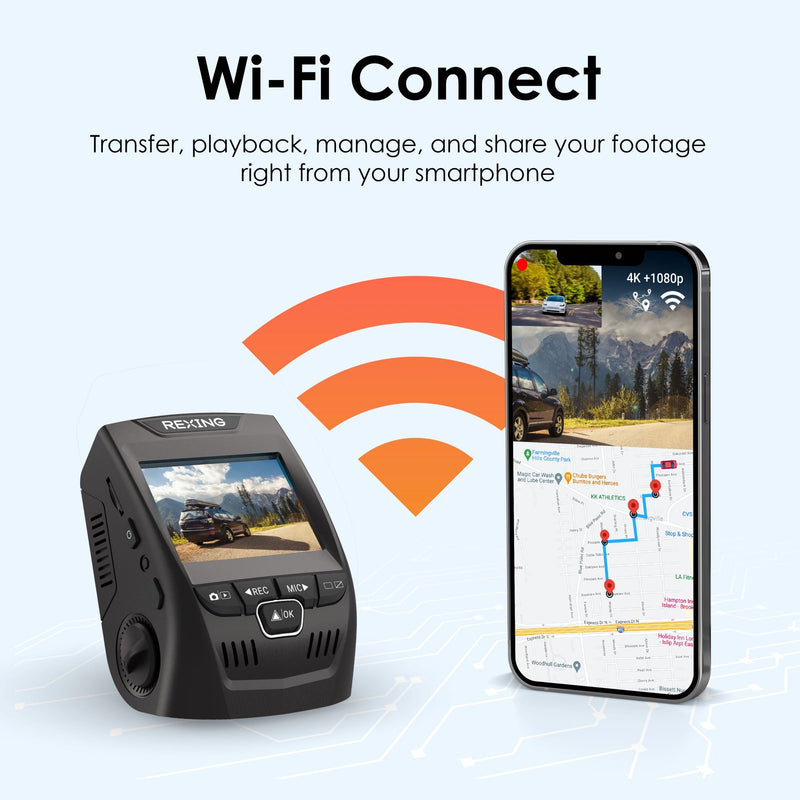 Load image into Gallery viewer, Rexing V1P SE 4K Dual Channel Car Dash Cam w/ GPS, Wi-Fi &amp; Bonus CPL Filters

