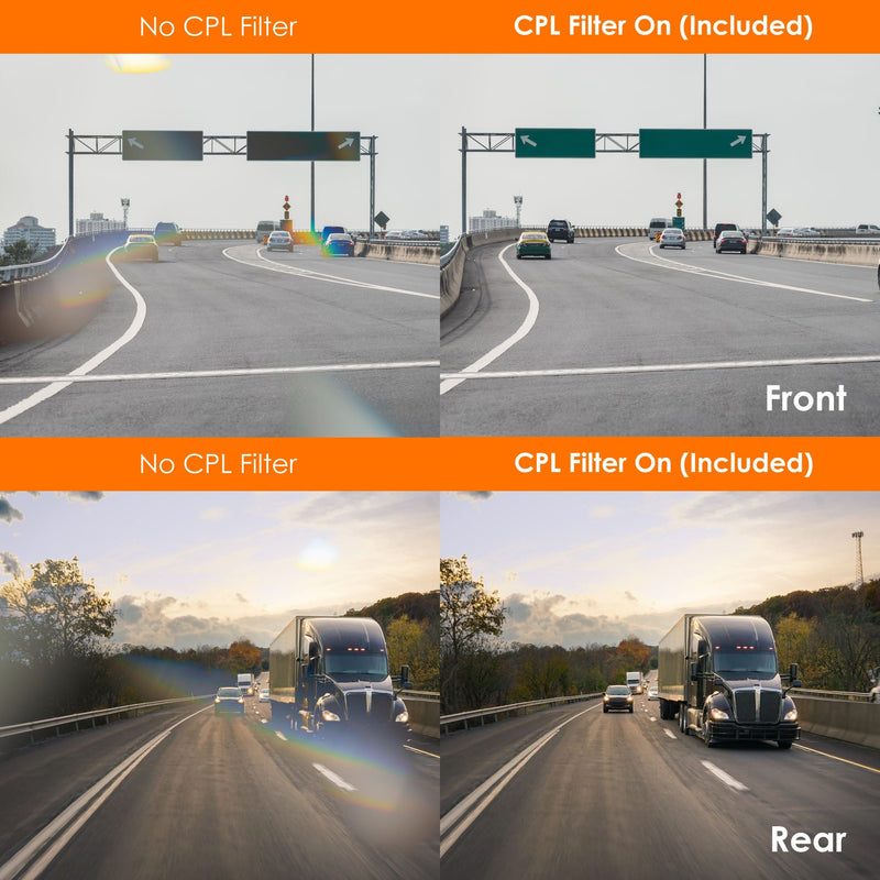 Load image into Gallery viewer, Rexing V1P SE 4K Dual Channel Car Dash Cam w/ GPS, Wi-Fi &amp; Bonus CPL Filters
