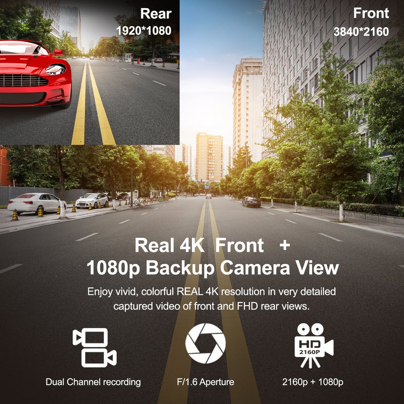 Load image into Gallery viewer, Rexing V1P Max 4K UHD Dual Channel Dash Cam 4K 3840×2160 Front + 1080p Rear with Wi-Fi and GPS

