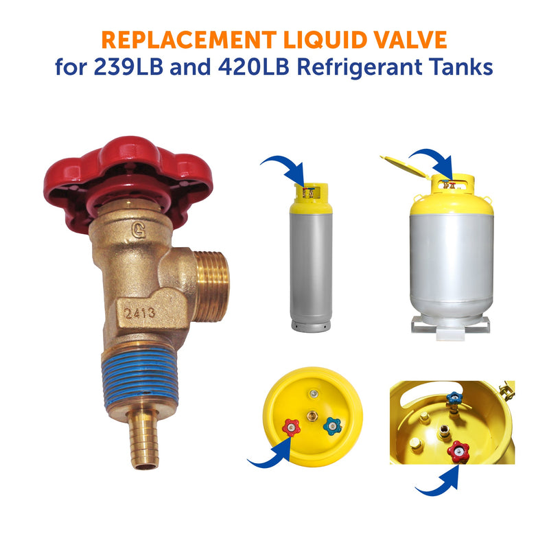 Load image into Gallery viewer, Flame King 239lb and 420lb Refrigerant Tank Liquid Valve
