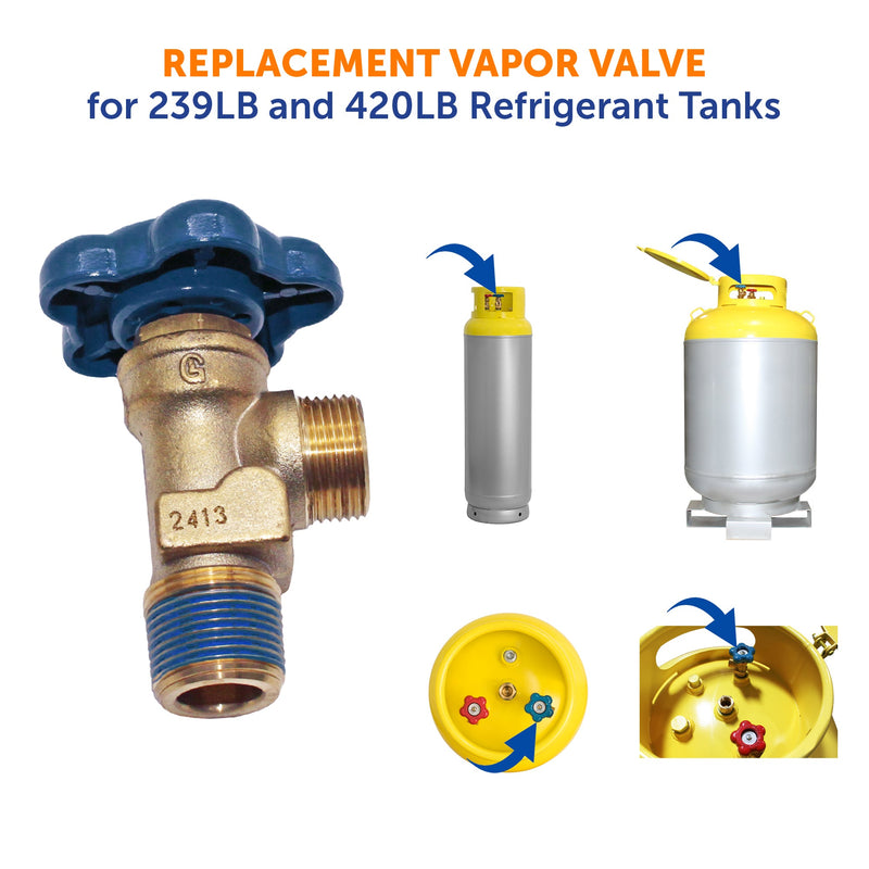 Load image into Gallery viewer, Flame King 239lb and 420lb Refrigerant Tank Vapor Valve
