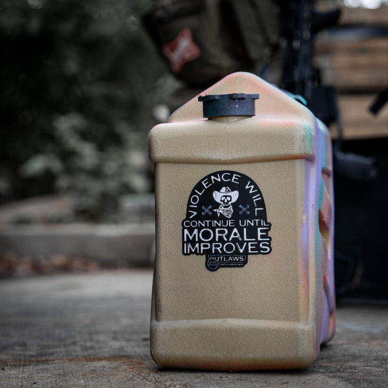 Load image into Gallery viewer, Violence Will Continue Until Morale Improves Decal Sticker
