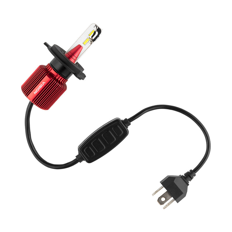 Load image into Gallery viewer, VISION H4 High/Low CSP LED Conversion Kit 6500K White 8000/5000 Lumens 50/30 Watts
