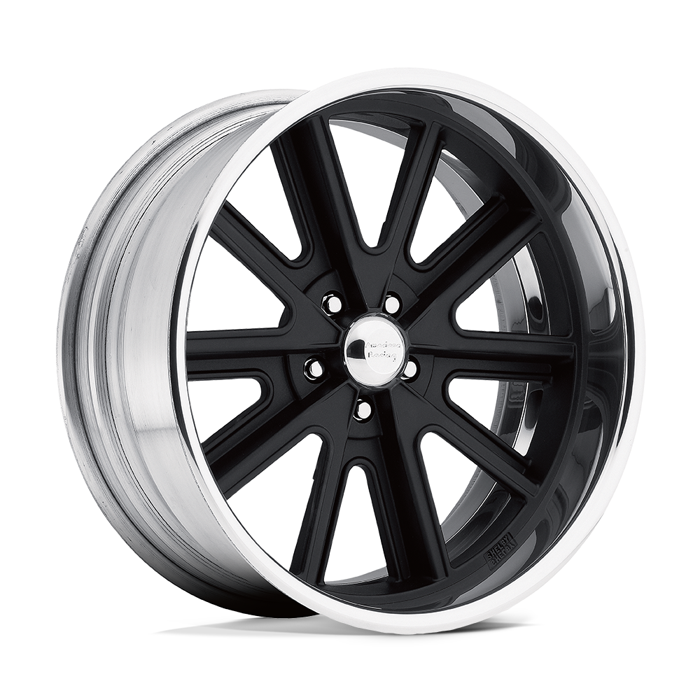 American Racing Vintage Two Piece Hot Rod Black Center Polished Barrel