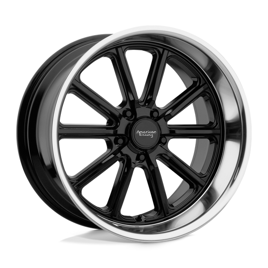 American Racing Vintage Vn507 Rodder Gloss Black Diamond Cut Lip