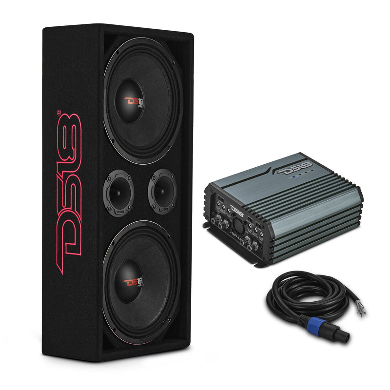 Load image into Gallery viewer, Loaded Voceteo Enclosure with Dual 10" Mids, Dual 3.78" Tweeters, Amplifier &amp; Speakon Cable
