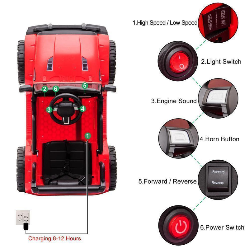 Load image into Gallery viewer, Electric Ride-On Truck for Kids with LED Lights, MP3 Player, and Remote Control
