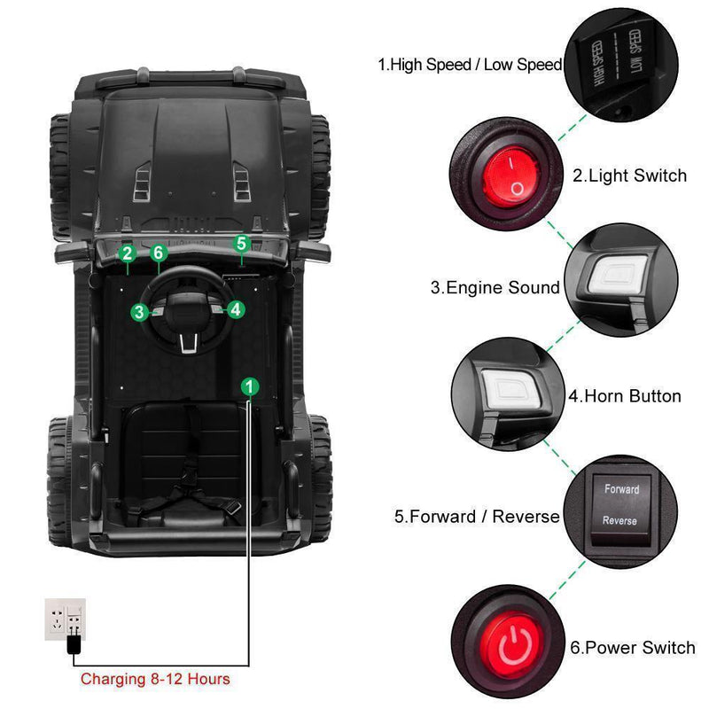 Load image into Gallery viewer, Electric Ride-On Truck for Kids with LED Lights, MP3 Player, and Remote Control
