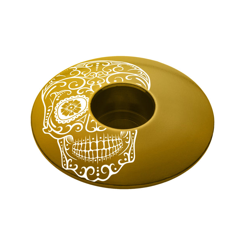 Load image into Gallery viewer, Vía de Muertos Sugar Skull Bicycle Headset Cap
