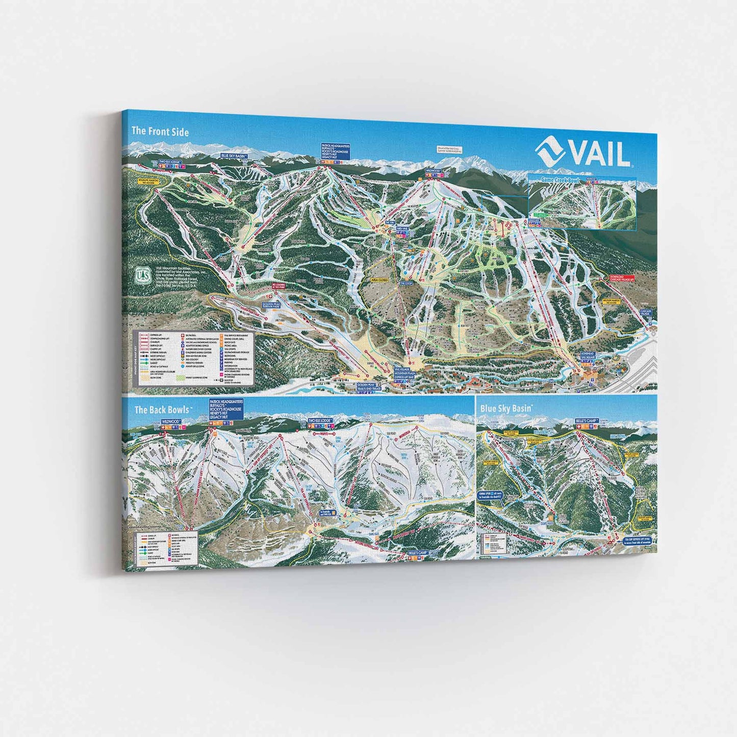 Vail Ski Resort Trail Map Poster