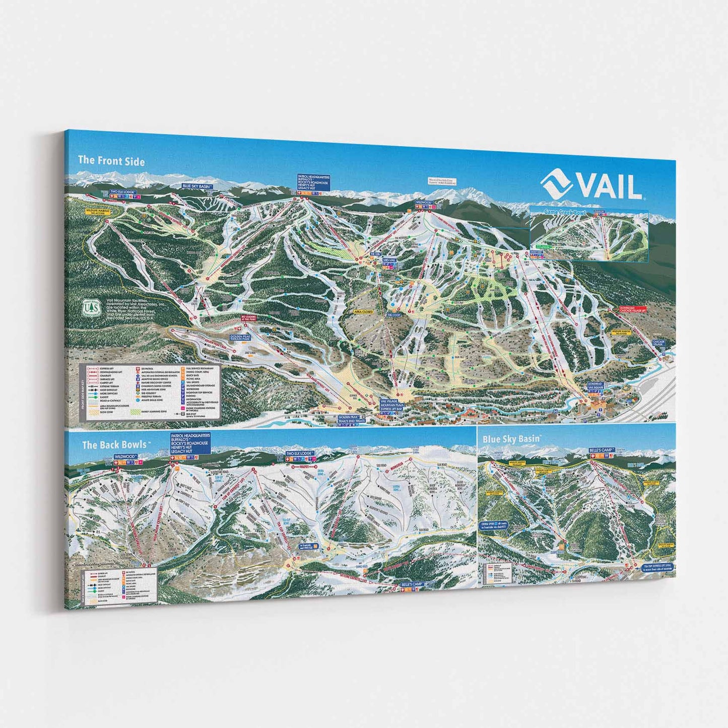 Vail Ski Resort Trail Map Poster