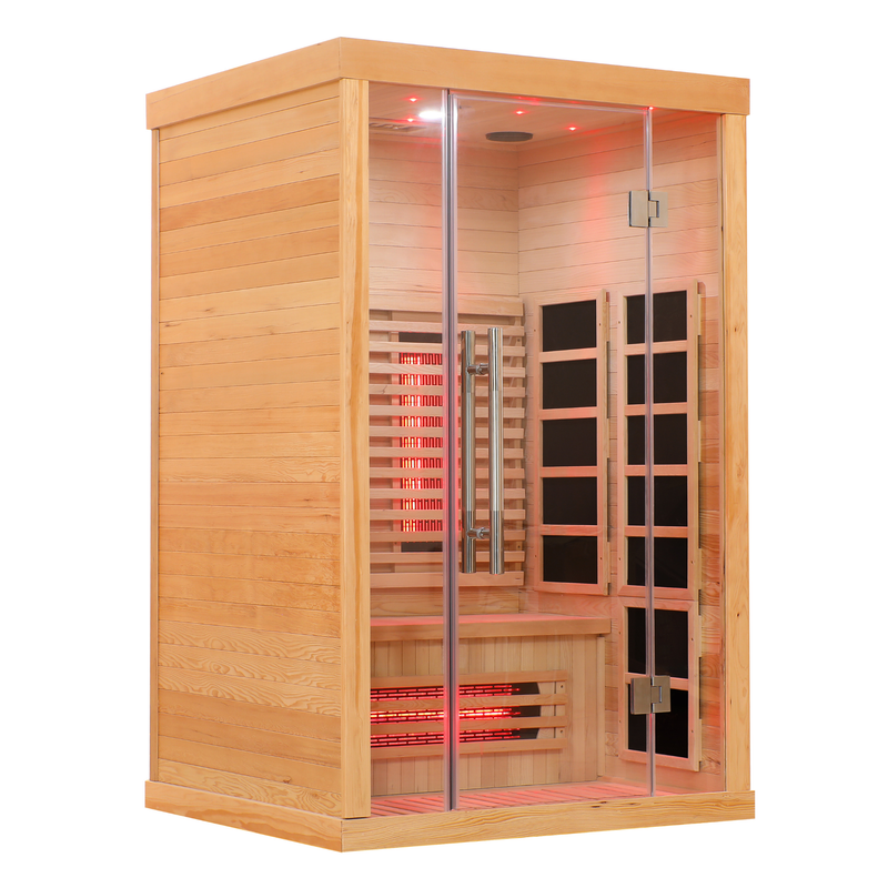 Load image into Gallery viewer, Blisspod | Venetian | Full Spectrum Indoor Premium Canadian Hemlock Low EMF Sauna | 10 Heaters | Chromotherapy &amp; Reflexology | 2 Person
