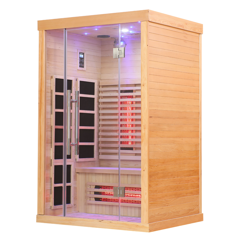 Load image into Gallery viewer, Blisspod | Venetian | Full Spectrum Indoor Premium Canadian Hemlock Low EMF Sauna | 10 Heaters | Chromotherapy &amp; Reflexology | 2 Person

