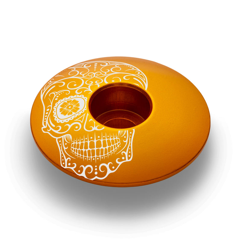 Load image into Gallery viewer, Vía de Muertos Sugar Skull Bicycle Headset Cap
