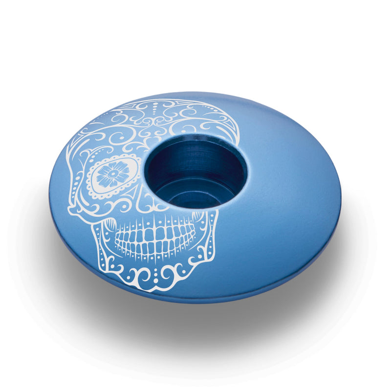 Load image into Gallery viewer, Vía de Muertos Sugar Skull Bicycle Headset Cap
