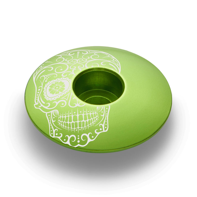 Load image into Gallery viewer, Vía de Muertos Sugar Skull Bicycle Headset Cap
