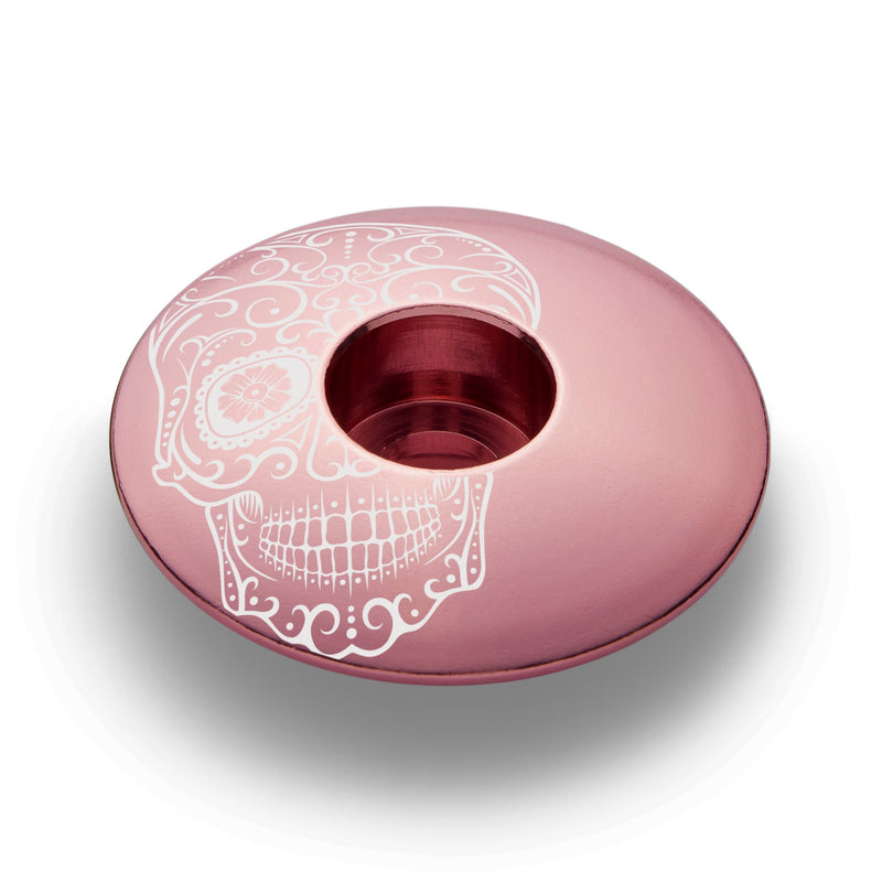 Load image into Gallery viewer, Vía de Muertos Sugar Skull Bicycle Headset Cap
