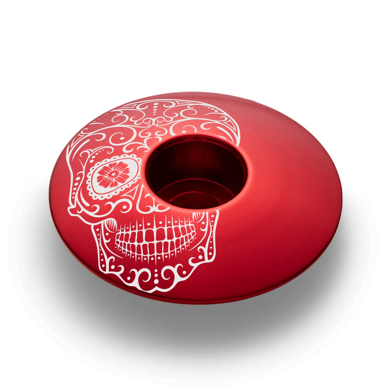 Load image into Gallery viewer, Vía de Muertos Sugar Skull Bicycle Headset Cap
