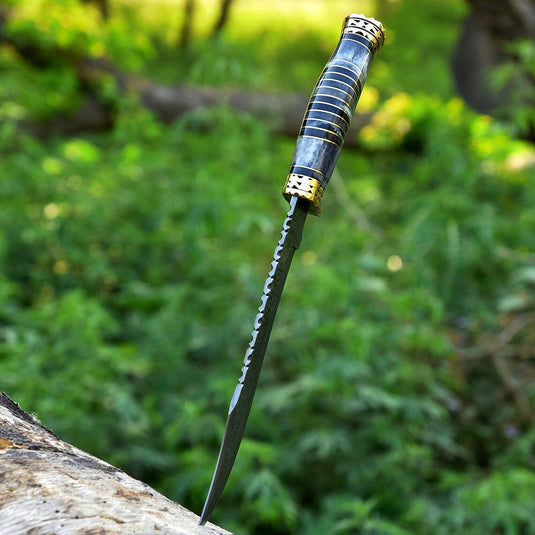 Vintage Original Damascus Steel Bowie Knife – 13