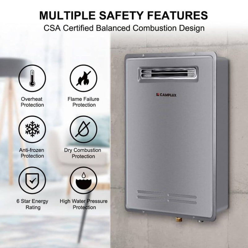 Load image into Gallery viewer, Camplux Whole Home Outdoor Tankless Hot Water Heater 5.28 GPM | Gray
