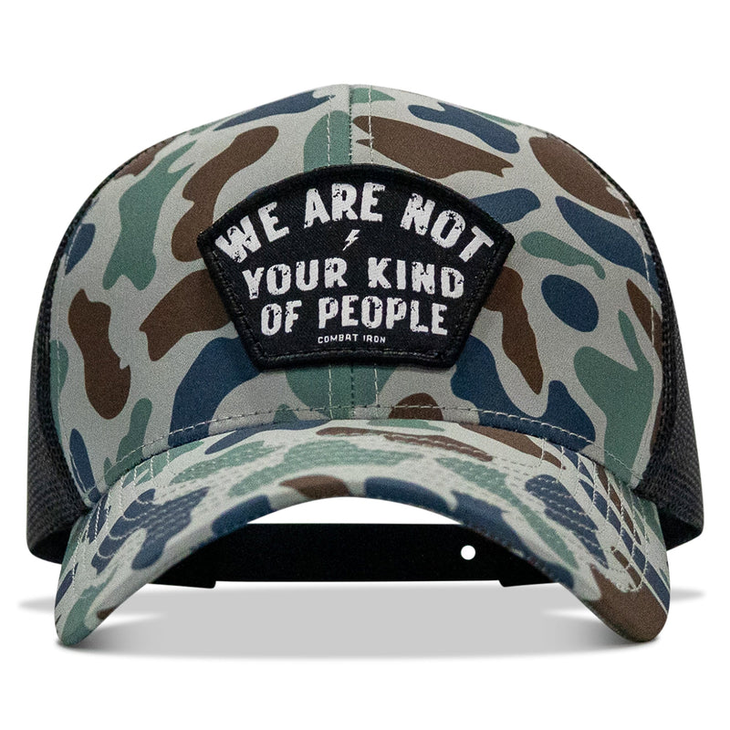Load image into Gallery viewer, We Are Not Your Kind Of People Patch Snapback Hat
