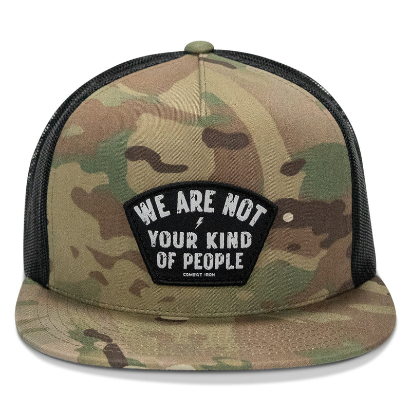 Load image into Gallery viewer, We Are Not Your Kind Of People Patch Flatbill Snapback Hat
