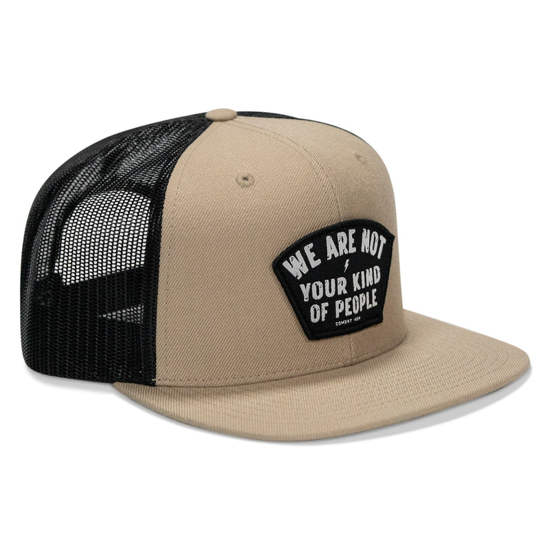 Load image into Gallery viewer, We Are Not Your Kind Of People Patch Flatbill Snapback Hat
