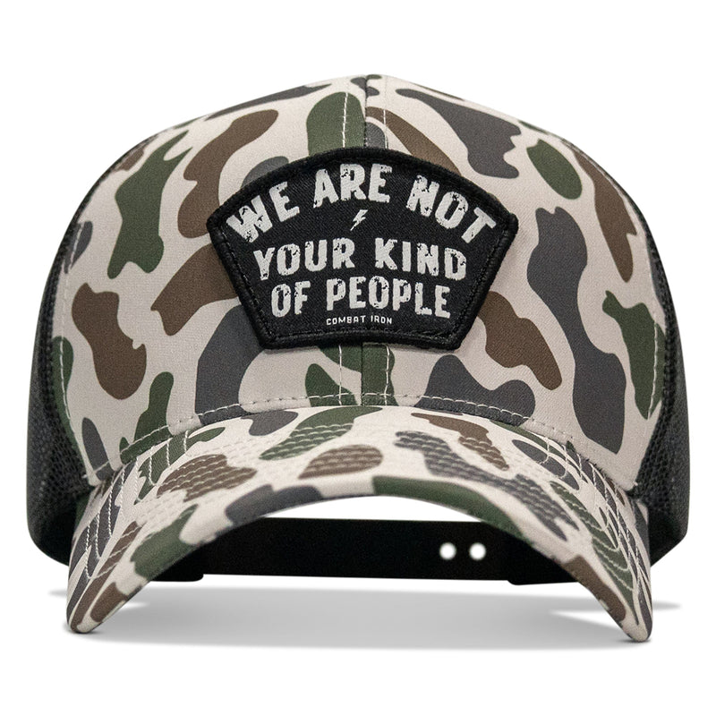 Load image into Gallery viewer, We Are Not Your Kind Of People Patch Snapback Hat

