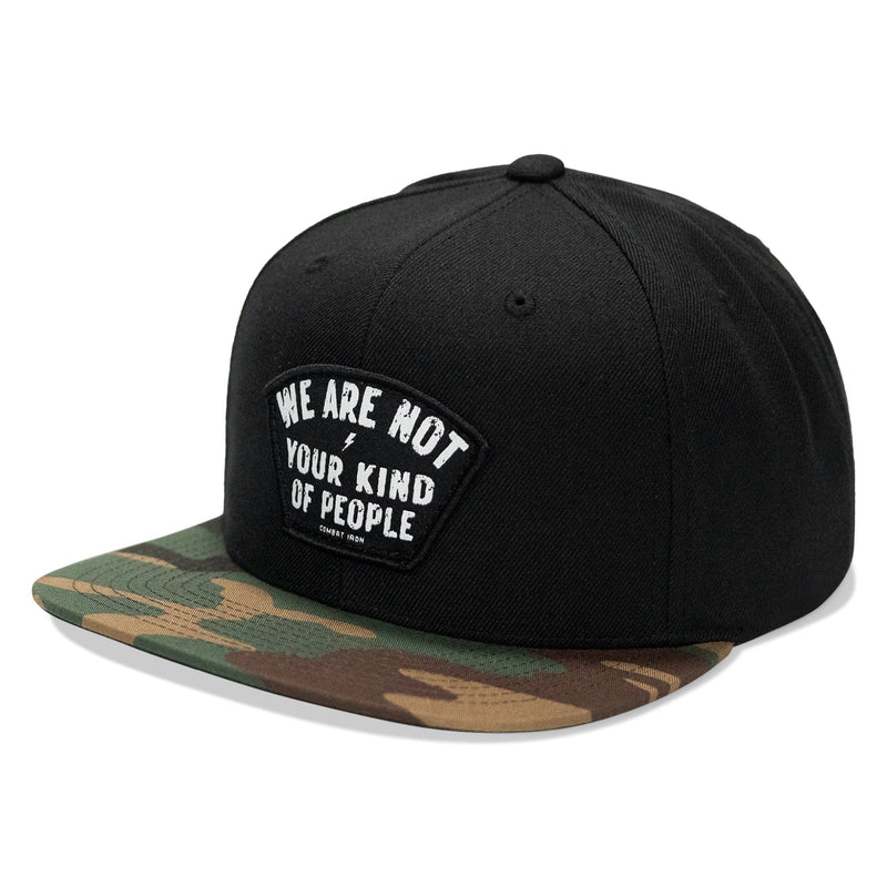 Load image into Gallery viewer, We Are Not Your Kind Of People Patch Flatbill Snapback Hat
