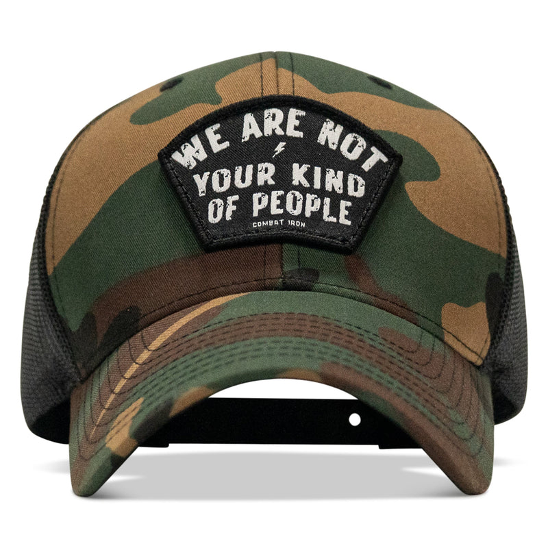 Load image into Gallery viewer, We Are Not Your Kind Of People Patch Snapback Hat
