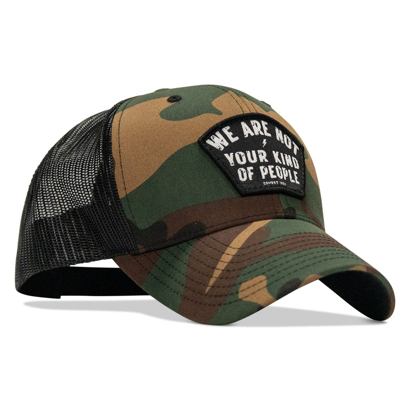 Load image into Gallery viewer, We Are Not Your Kind Of People Patch Snapback Hat
